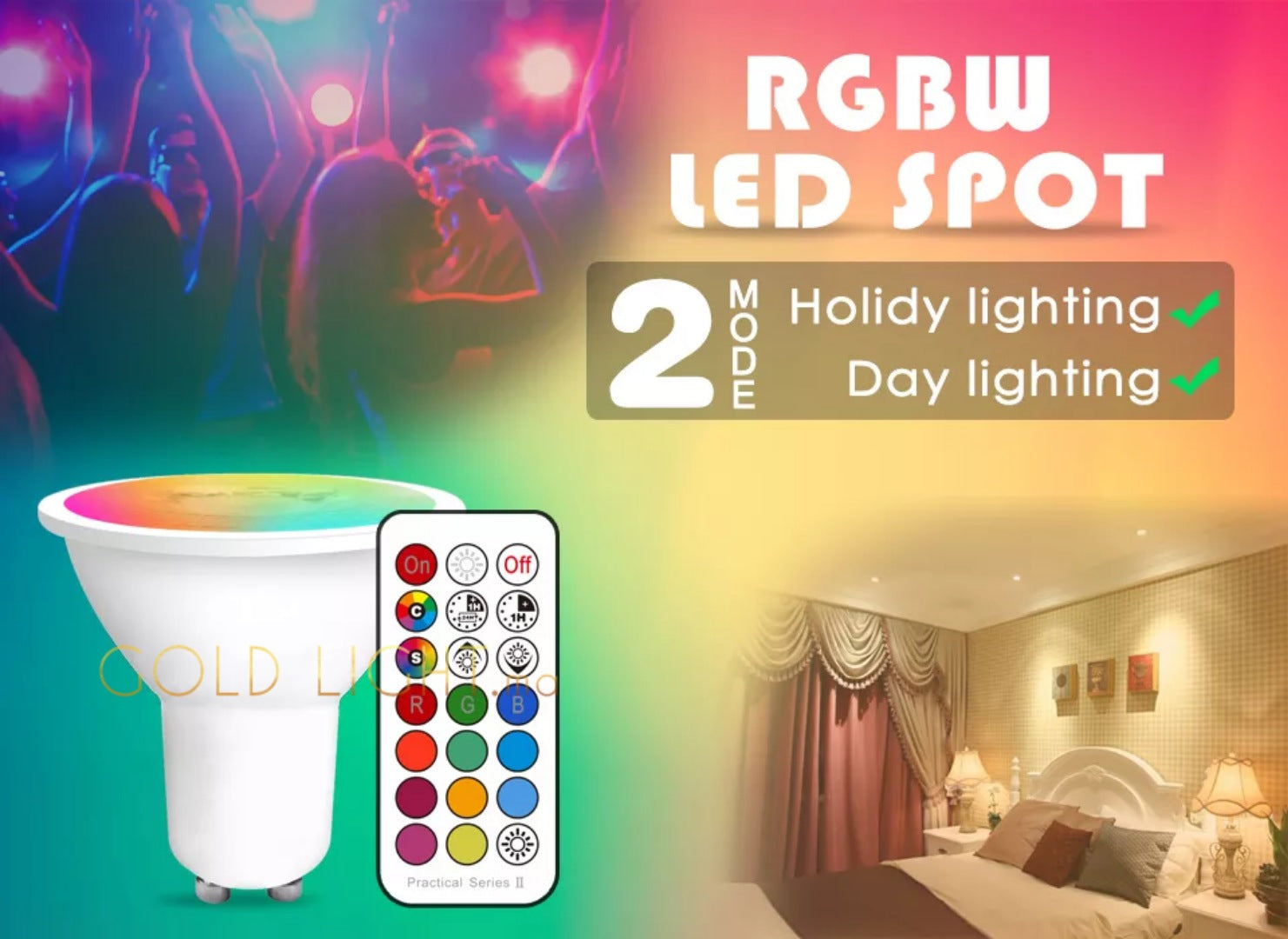 Lampe LED GU10 RGB - GOLD LIGHT