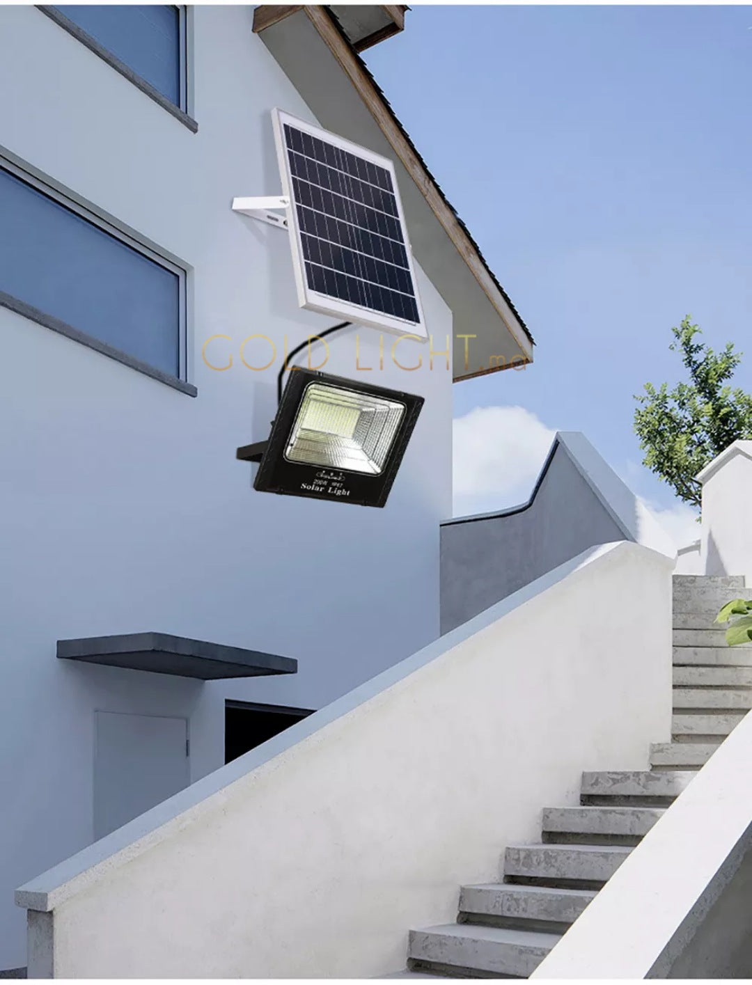 Projecteur solaire LED 200W puce Philips LUMILEDS 6800Lm